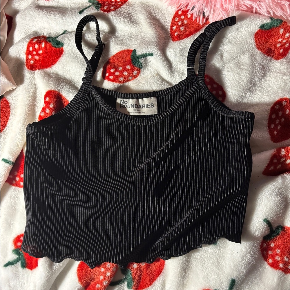 No Boundaries Black Ribbed Women's Top